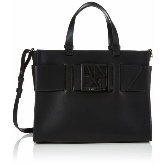 Ax Armani Exchange Logo Strap Tote Shoulder Handbags, Black, O S Us xD - Picture 1 of 6